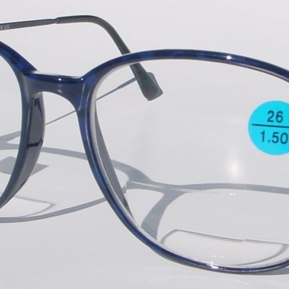NWT Vintage 90's Carbon Fiber School Boy Bi-Focal Reading Glass +1.50 (S.Blue) - Picture 1 of 5